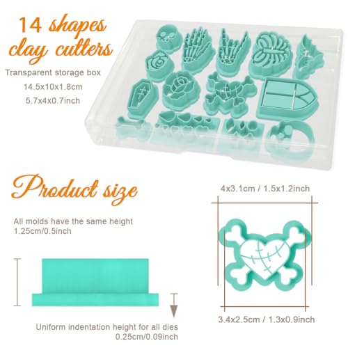 ORIGACH 14 Pcs Gothic Style Polymer Clay Cutters Set - style: Gothic Pattern