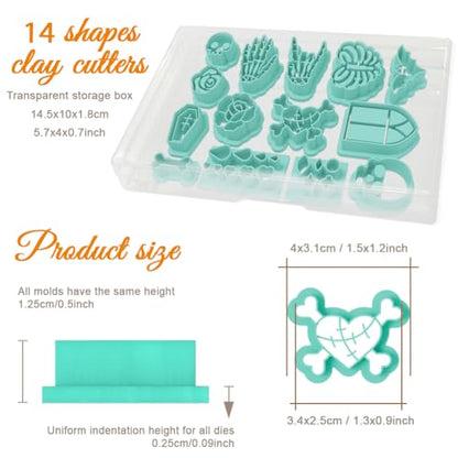 ORIGACH 14 Pcs Gothic Style Polymer Clay Cutters Set - style: Gothic Pattern