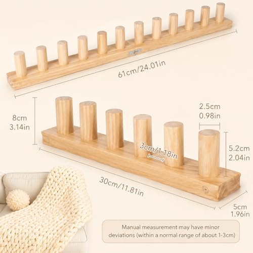 48'' Chunky Knitting Blanket Loom, Adjustable Wood Knit Loom with Detachable Modules, Portable Hand Weaving Loom Kit for Beginners, DIY Yarn Craft Tool for Home & Trave (48 inch) - size: 48 in – 4 Sections