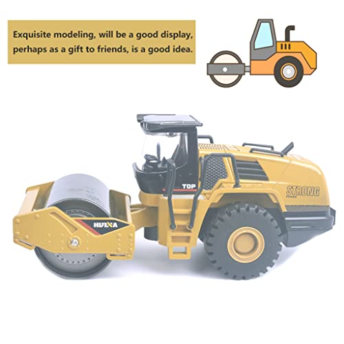 Ailejia 1/50 Scale Diecast Road Roller Toy Models Construction Vehicle Model Grader Engineering Road Planer Vehicle Toys for Kids (Road Roller) - color: Road Roller