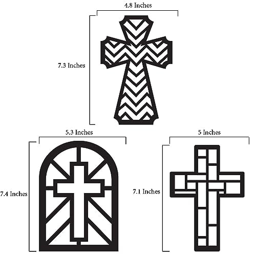 VHALE Suncatchers Craft 3 Sets (9 Cutouts) w Tissue Papers Stained Glass Effect Paper Sun Catcher Kit, Window Art, Classroom Crafts, Creative Art Projects, Kids Party Favors (Cross) - style: Cross