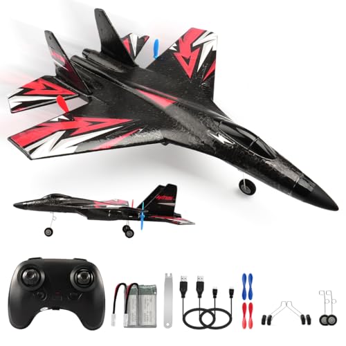 SU27 RC Fighter 6-Axis Gyro RTF Upgraded Plane 2 Batteries - color: Black Su27