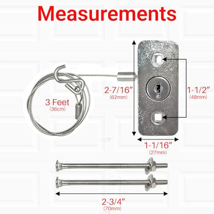Universal Garage Door Emergency Release Lock Cable, Garage Door Opener Quick Release Lock Disconnect Key Lock