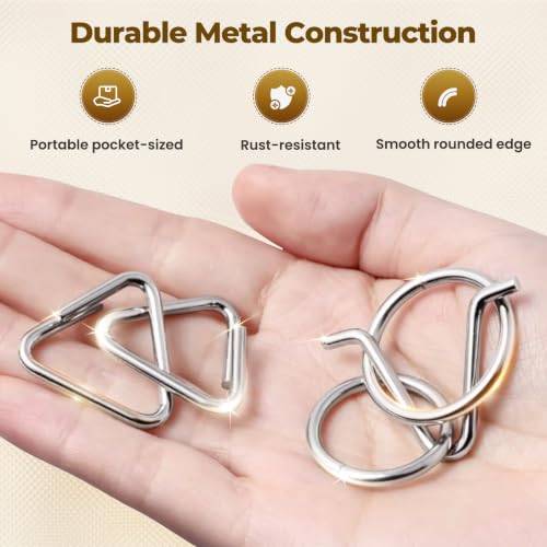 Brain Teaser Puzzles 50Pcs Metal Puzzle Party Favors Adults Teens Seniors