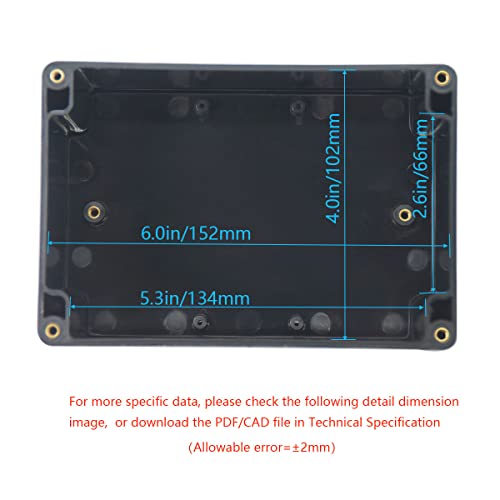 Junction Box, Zulkit Project Box IP65 Waterproof Outdoor Box ABS Plastic Electrical Boxes Electronic Enclosure Black 6.3 x 4.3 x 3.5 inch(160 x 110 x 90 mm)(Pack of 1) - size: 6.3" x 4.3" x 3.5"(Pack of 1)