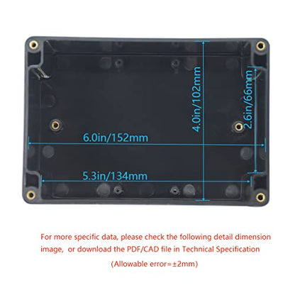 Junction Box, Zulkit Project Box IP65 Waterproof Outdoor Box ABS Plastic Electrical Boxes Electronic Enclosure Black 6.3 x 4.3 x 3.5 inch(160 x 110 x 90 mm)(Pack of 1) - size: 6.3" x 4.3" x 3.5"(Pack of 1)