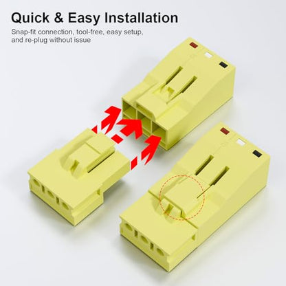 4Pcs Snap-on Quick Wire Connectors, 400V 6A 16-12 AWG - color: Yellow-3P, size: 4 Pcs