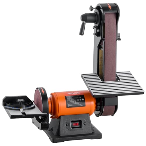 VEVOR 6" Disc Sander & 2" x 42" Belt Sander, 420W Professional Bench Belt Disc Sanders Combo with Multiple Angle Adjustments for DIY Woodworking, Furniture Refinishing, Knife Sharpening - size: 6" Disc & 2" x 42" Belt Sander Combo