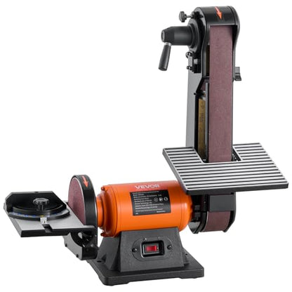 VEVOR 6" Disc Sander & 2" x 42" Belt Sander, 420W Professional Bench Belt Disc Sanders Combo with Multiple Angle Adjustments for DIY Woodworking, Furniture Refinishing, Knife Sharpening - size: 6" Disc & 2" x 42" Belt Sander Combo