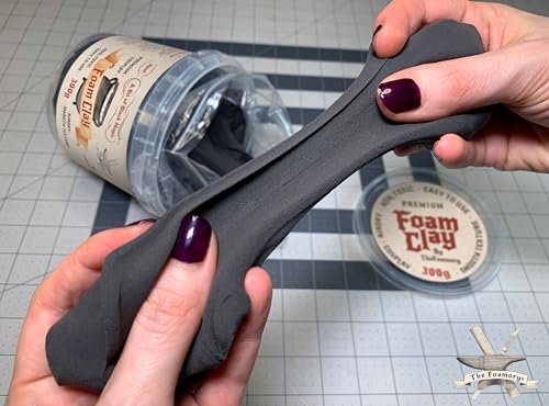 The Foamory Black Cosplay Foam Clay (900g) High Density Air Dry Craft Clay - color: Black, size: 900g