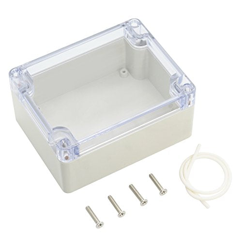 LeMotech ABS Plastic Junction Box, Dustproof Waterproof IP65 Electrical Box - Universal Project Enclosure Grey, with PC Transparent/Clear Cover 4.53 x 3.54 x 2.16 inch (115 x 90 x 55 mm) - size: 4.53" x 3.54" x 2.16"