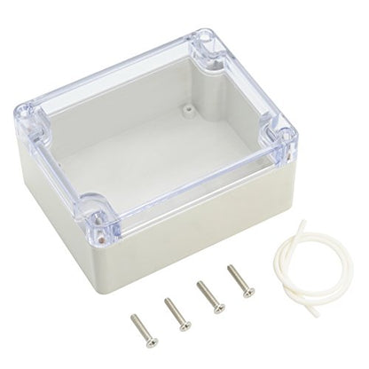 LeMotech ABS Plastic Junction Box, Dustproof Waterproof IP65 Electrical Box - Universal Project Enclosure Grey, with PC Transparent/Clear Cover 4.53 x 3.54 x 2.16 inch (115 x 90 x 55 mm) - size: 4.53" x 3.54" x 2.16"