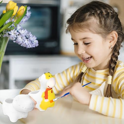 yasest Paint & Plant Flower Growing Kit - 4 Set DIY Ceramic Painting Kit - style: hippo & lion