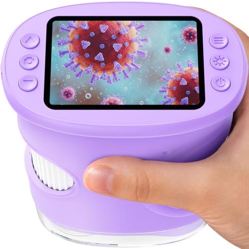 1000X Handheld Digital Microscope for Kids: Pocket Microscope for Stem Toy - color: Purple