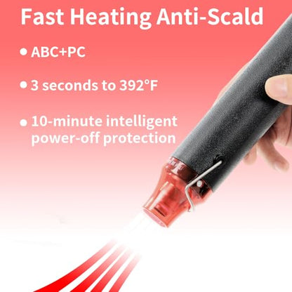 Heat Gun 300W, Handed Hot Air Gun for Crafting and DIY (Black) - color: Black