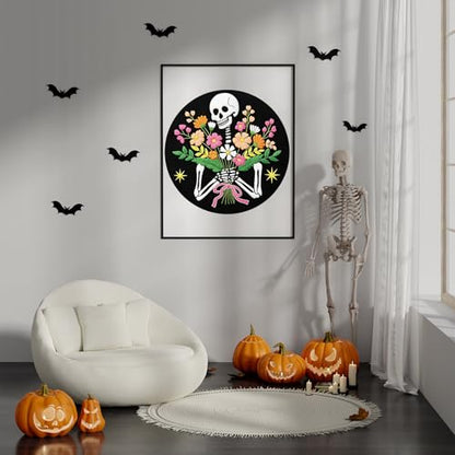 Louise Maelys Halloween Skeleton Flower Embroidery Kit for Beginners Adults - color: Skeleton2