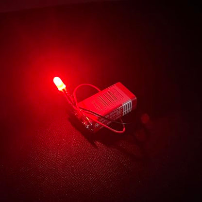 50 Pcs 5MM Red Pre-Wired LED Diodes, 620-630nm 3-12V DC with Current Limiting Resistor & Mounting Rings, 120° Diffused Lens for US Model Making, Car Indicator - color: Red / 50 Pcs