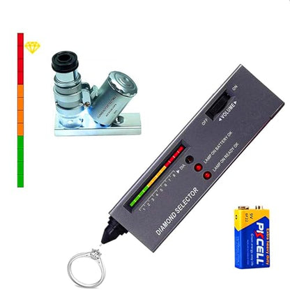Diamond Tester,High Accuracy Diamond Tester Pen＋60X Mini LED Magnifying Jeweler Tool Kit,Professional Jewelry Diamond Selector for Novice and Expert, Thermal Conductivity Meter(Diamond Tester) - color: Diamond Tester