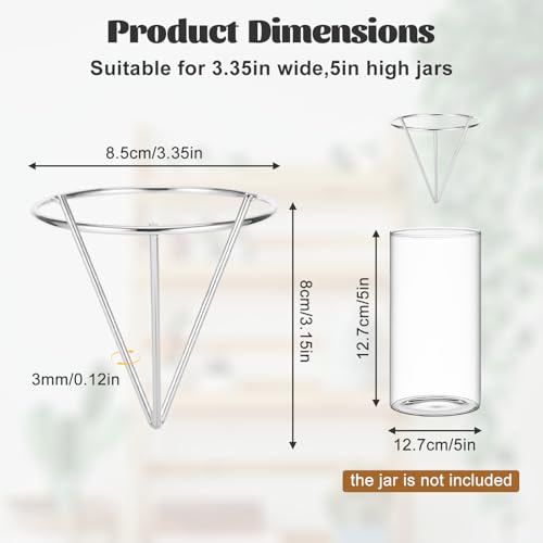 4 Pcs Avocado Seed Starter Rack for Mason Jar of Wide-Mouth - color: Silver