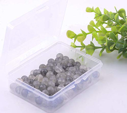 Natural Stone Beads 100pcs Round Genuine Real Stone Beading Loose Gemstones Hole Size 1mm DIY Smooth Bead for Bracelet Necklace Earrings Jewelry Making (Gloud Grey Quartz, 8mm) - color: Gloud Grey Quartz, size: 8mm