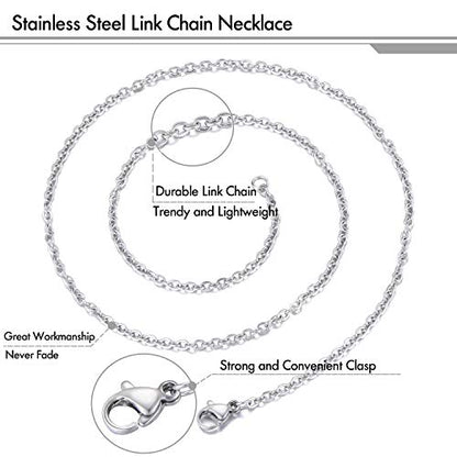 30 Pack 18 Inch Necklace Chain Stainless Steel Link Cable Chain Necklace with Lobster Clasps for DIY Jewelry Making - size: 18 Inches