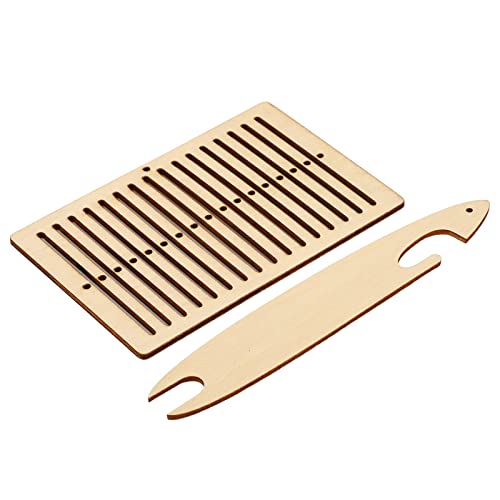 Wooden Weaving Kit 2 Pack Weaving Loom Set Craft Supplies for Beginners Weaving Tools for Making Bracelets Bags Belts Camera Straps DIY Weaving Starter Kit Arts Telares para Cuentas