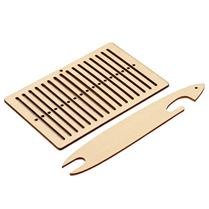 Wooden Weaving Kit 2 Pack Weaving Loom Set Craft Supplies for Beginners Weaving Tools for Making Bracelets Bags Belts Camera Straps DIY Weaving Starter Kit Arts Telares para Cuentas