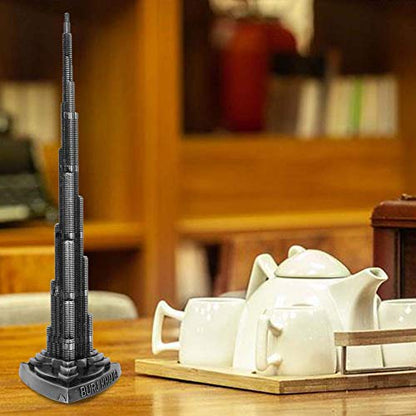 Burj Khalifa Tower, Miniature Dubai Tower Model Alloy Burj Khalifa Tower Model Art Craft Souvenir Building Tower Ornaments for Office Home Desktop Decor