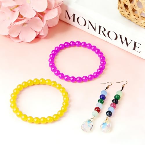 500Pcs Yellow Glass Beads for Bracelets - color: Yellow, size: 8mm 500pcs