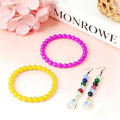 500Pcs Yellow Glass Beads for Bracelets - color: Yellow, size: 8mm 500pcs