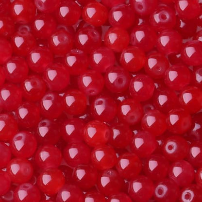 500Pcs Red Glass Beads for Bracelets - color: Red, size: 8mm 500pcs