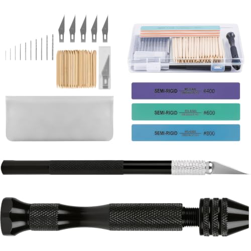 Fine Pin Vise, Manual Hand Drill with Micro Drill Bits for Model Building, Jewelry, Resin & Crafts