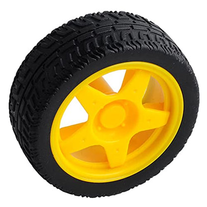 TT Motor with Leads DC 3-6V Gearbox Motor 1:48 200RPM Tire Wheel for Arduino Smart Car 2Pin Male Connector Wire (4, 4motor+4wheel) - size: 4motor+4wheel