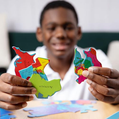 GeoPuzzle World Jigsaw Puzzles, 68 Pc Map Puzzle for Kids Ages 6 & Up - color: 1 Set-world