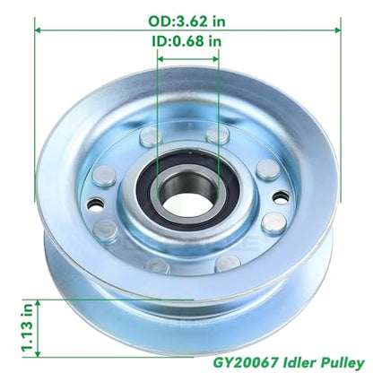 2 Pcs GY22172 Idler Pulley with GY20629 Idler Pulley for D140 Deck - size: 1xGY20629+2xGY22172