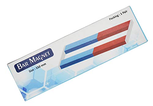 EISCO 2PK Bar Magnets, 6 Inch - N/S - Includes Keepers - Chrome Steel