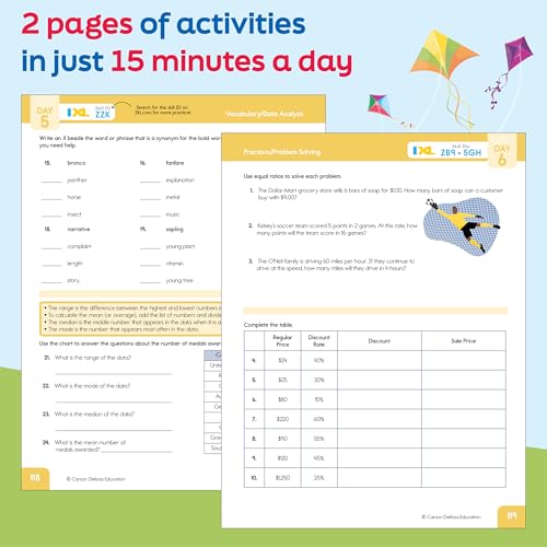 Summer Bridge Activities 5th to 6th Grade Workbooks All Subjects, Middle School Books With Math, Language Arts, Reading Comprehension, Science, Social Studies, Fitness, Flash Cards, and More