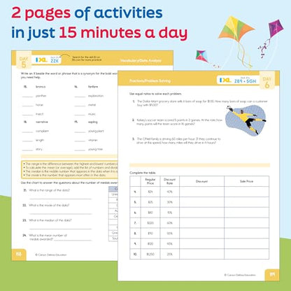 Summer Bridge Activities 5th to 6th Grade Workbooks All Subjects, Middle School Books With Math, Language Arts, Reading Comprehension, Science, Social Studies, Fitness, Flash Cards, and More