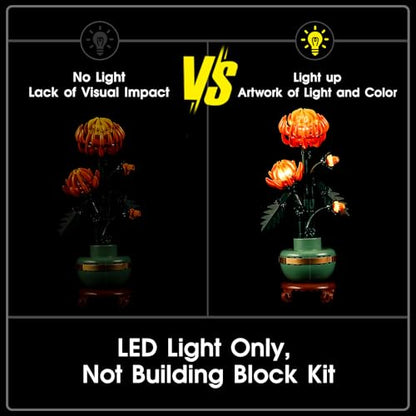 LED Light for Lego 10368 Icons Chrysanthemum Flower Décor Set, Light Kit Compatible with Lego 10368 Building Blocks Model, Not Included The Model Set