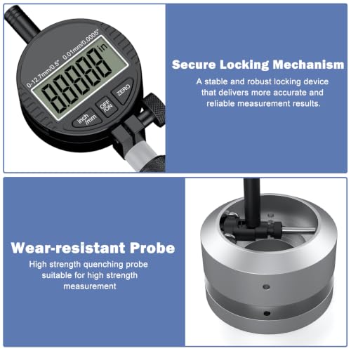 HDLNKAK Digital Dial Indicator Bore Gauges Set (2"-6"/0.0005")- Black - color: Brown