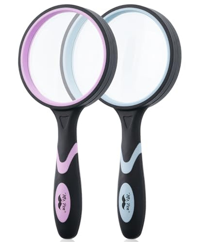 Mr. Pen- Magnifying Glass, 2 Pack, 10X Magnifier, 75mm Glass Lens - color: Pastel, size: 10X Magnifier