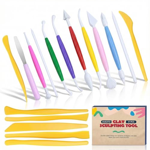 DUGATO Clay Sculpting Tools, 17 pc Double-Sided Modeling Set - size: 17