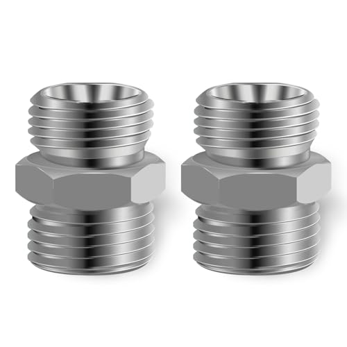 2pcs M22 to M22 Carbon Stee Fittings Adapters for Mini Excavator Adapting, Reducing Or Enlarging Connect Such Air Pipe, Fuel Pipe, Water Pipe, Etc Full Port Straight Pipe Fitting Connector - size: M22-M22