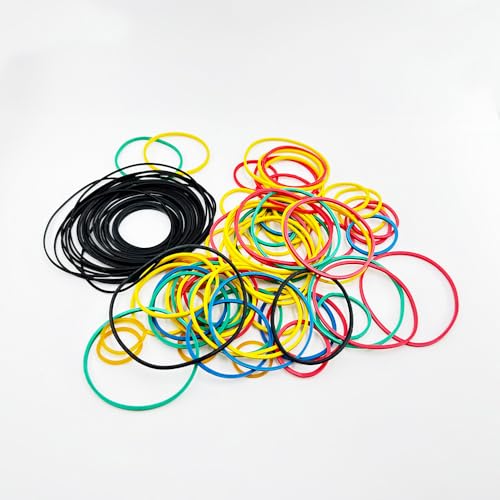 100PCS Pulley Belts Engine Drive Belt Rubber Transmission Belt for RC Car Robot DIY Model Toy Accessories (100PCS Mix Color) - style: 100PCS Mix Color