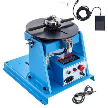VEVOR Rotary Welding Positioner 10KG, 1-12 RPM 20W, Adjustable 0-90° Turntable with 8.1 Inch 3-Jaw Chuck, Compact Welder Machine for Precision Cutting, Grinding, Assembly, and Testing