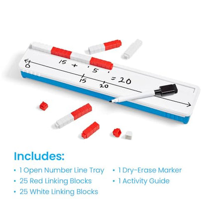 hand2mind Open Number Line Starter Set, White Board Dry Erase Number Lines for Students, Teaching Addition and Subtraction, Educational Math Manipulatives, Classroom Supplies for Teachers Elementary