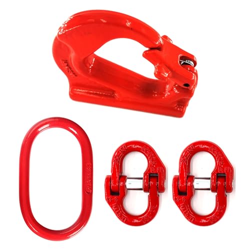 1-Set Weld on Anchor Hook 5T with Rigging Kit, G80 Alloy Steel Welding Hook, 11000 WLL, Heavy Duty Steel Lifting Hook for Tractor Bucket, Excavator Buckets and Anchor Points (5T - 11000 LBS) - size: 5T - 11000 LBS