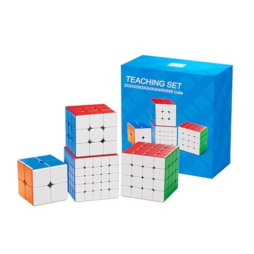 Speed Cube Set, Meilong 2x2 3x3 4x4 5x5 Stickerless Speed Cubes Bundle with Gift Box (2-5 Speed Cube Set) - style: 2x2 - 5x5 speed cube set