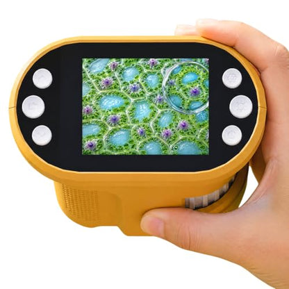 Kids Digital Microscope, 1000X Handheld Pocket Microscope STEM Science Toy - color: Orange