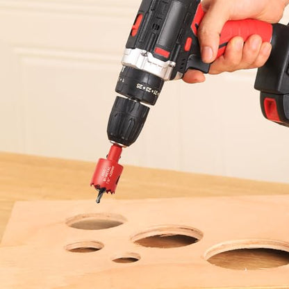 1-3/8 in. Bi-Metal Hole Saw Drill Bits - Versatile and Durable Hole Cutter for Wood, Plywood, Plaster Drywall, Ceiling, Plastic Pipe, PVC and Thin Metal - Includes Arbor & Pilot Bit (35mm) - size: 1-3/8"(35mm)